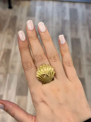 Deniz Kabuğu İstiridye Deniz Yıldızı Motifli Tatillik Yüzük