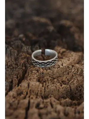 Desenli Tasarımlı Ayarlamalı Erkek Yüzük