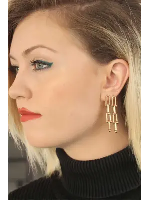 Dore Renk Sallantı Çelik Kadın Çelik Küpe