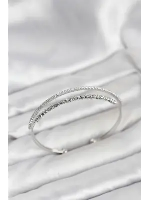 Dorika Model Çelik Gümüş Renk Kadın Bileklik