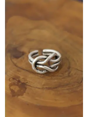 Düğüm Model Metal Ayarlanabilir Erkek Yüzük