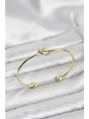 Düğüm Model Çelik Gold Renk Kadın Bileklik