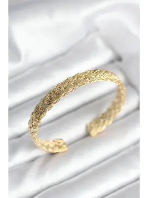 Ezme Zincir Model Gold Renk Kadın Bileklik