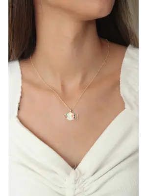 Gold Kaplama Balık Figürlü Kolye