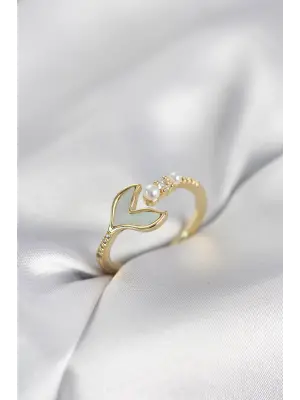 Gold Renk Balık Kuyruğu Model Kadın Yüzük