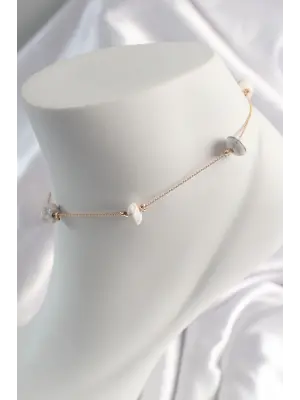 Gold Renk Beyaz Halkalı Kadın HalHal