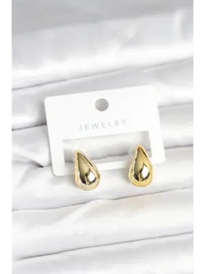 Gold Renk Damla Küpe 17 mm