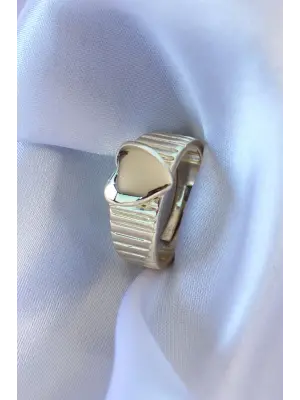 Gold Renk Kalp Model Kadın Yüzük