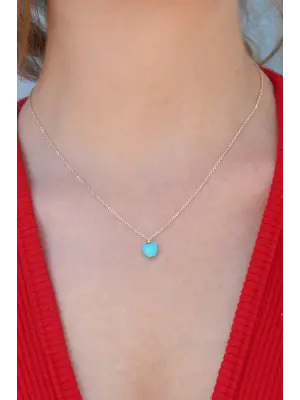 Altın  Mavi Boncuk Figür  Çelik Kolye