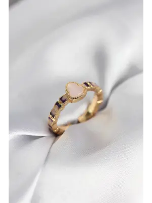 Gold Renk Mineli Su Kabağı Model Kadın Yüzük