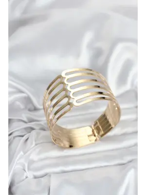 Gold Renk Pirinç Kaburga Model Kadın Bileklik