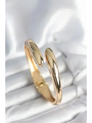 Gold Renk Pirinç Kadın Kelepçe Bileklik