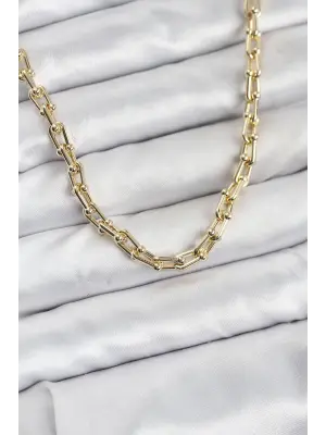 Gold Renk Çelik Tifani Model Kadın Kolye