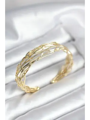 Gold Renk Pirinç Vintage Kadın Bileklik