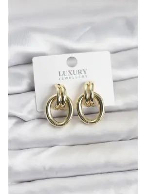 Gold Renk Çelik Vintage Kadın Küpe