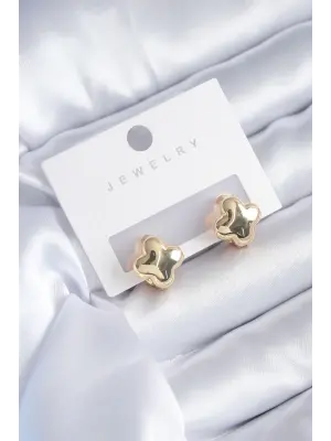 Altın Yonca Model  Çelik Küpe