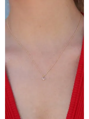 Gold Renk Zirkon Taşlı Kadın Kolye