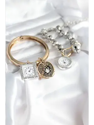 Gold ve Gümüş Renk Bileklik Kombini