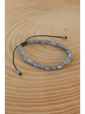 Gri Renk Makrome Doğal Taş Erkek Bileklik