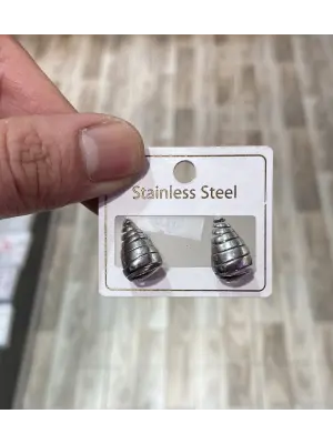 Gümüş Mini Tırtıklı Bottega Damla Küpe