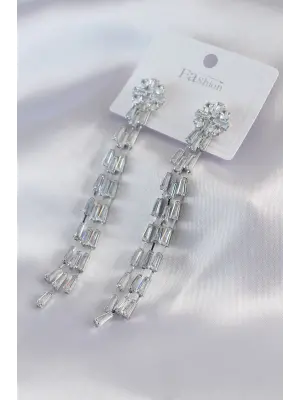 Gümüş 3lü Sallantı Model Çelik Küpe