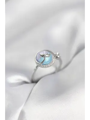 Gümüş Renk Balık Kuyruğu Okyanus Model Kadın Yüzük