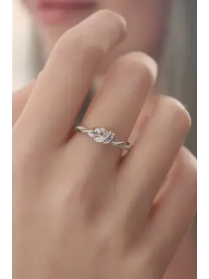 Gümüş Halat Düğüm Model Çelik Yüzük