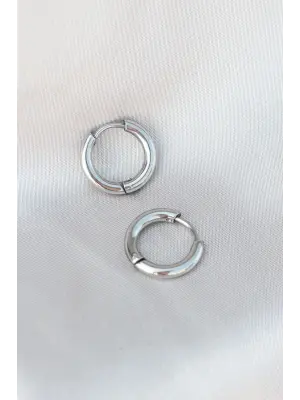 Gümüş Renk Halka Model Erkek Küpe