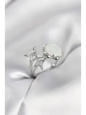 Gümüş Renk Kutup Yıldızı Model Kadın Yüzük
