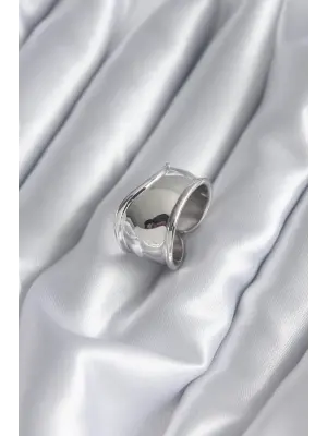 Gümüş Plaka Çelik Yüzük