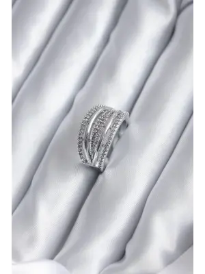 Gümüş Zirkon Taşlı KAdın Yüzük