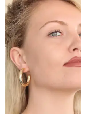 Halka Gold Metal Bayan Küpe