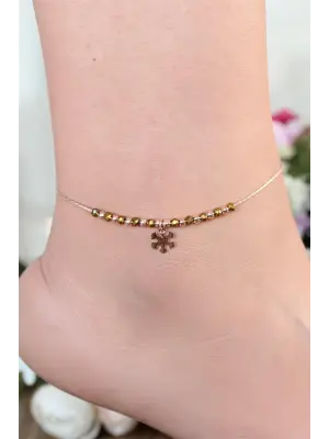 Hardal Renk Miyuki Taşlı Kar Taneli Figürlü Metal Hal Hal