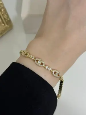 Horusun Gözü Bileklik Sarı Renk Kararmaz S. Steel Çelik