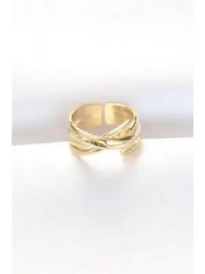 Kalın Altın Ayarlanabilir Yüzük