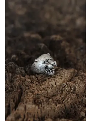 Kaplan Tasarımlı Ayarlamalı Erkek Yüzük