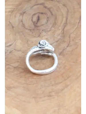 Keçi Figürlü Gümüş Renk Ayarlanabilir Erkek Yüzük