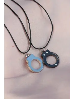 Kelepçe Tasarımlı Çift Kolyesi