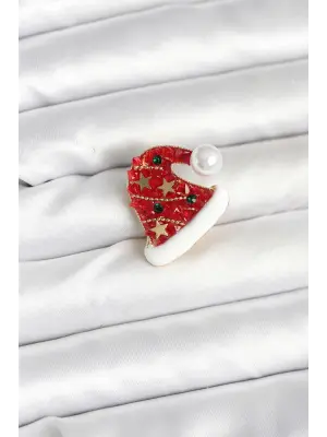 Kırmızı Şapka Model Yılbaşı Temalı Broş