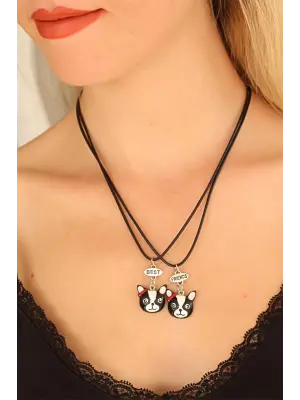 Köpek Figürlü  Best Friends Kolye