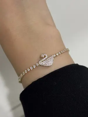 Kuğulu Y2K Çelik Bileklik