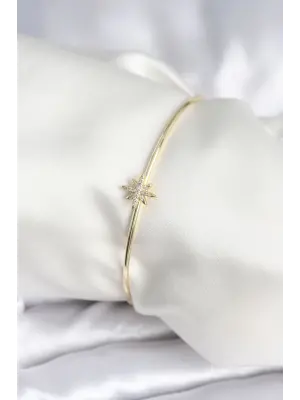 Kutup Yıldızı Figür Pirinç Gold Renk Kadın Bileklik