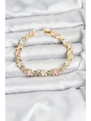 Lotus Model Çelik Gold ve Pembe Renk Kadın Bileklik