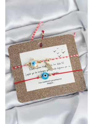 Marteniçka Bileklik 2li Caretta Caretta ve Nazarlı Model