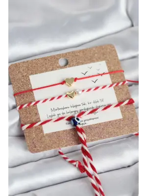 Marteniçka Bileklik 3lü Minimal Kalp Model