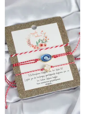 Marteniçka Bileklik 3lü Yonca ve Nazarlı Model