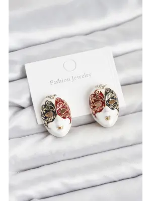 Maske Model Çelik Kadın Küpe