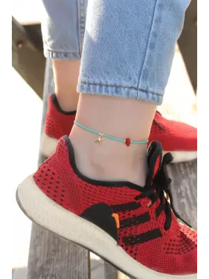 Mavi Boncuk Tasarımlı Deniz Yıldızı Detaylı Halhal