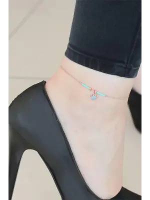 Mavi Miyuki Taşlı Taçlı Hal Hal