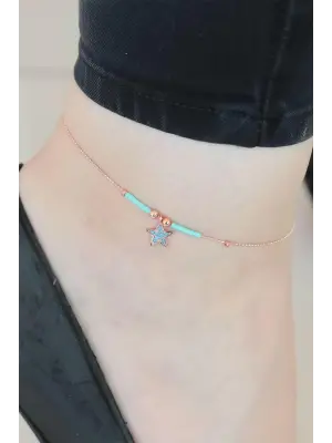 Mavi Miyuki Taşlı Yıldızlı Hal Hal